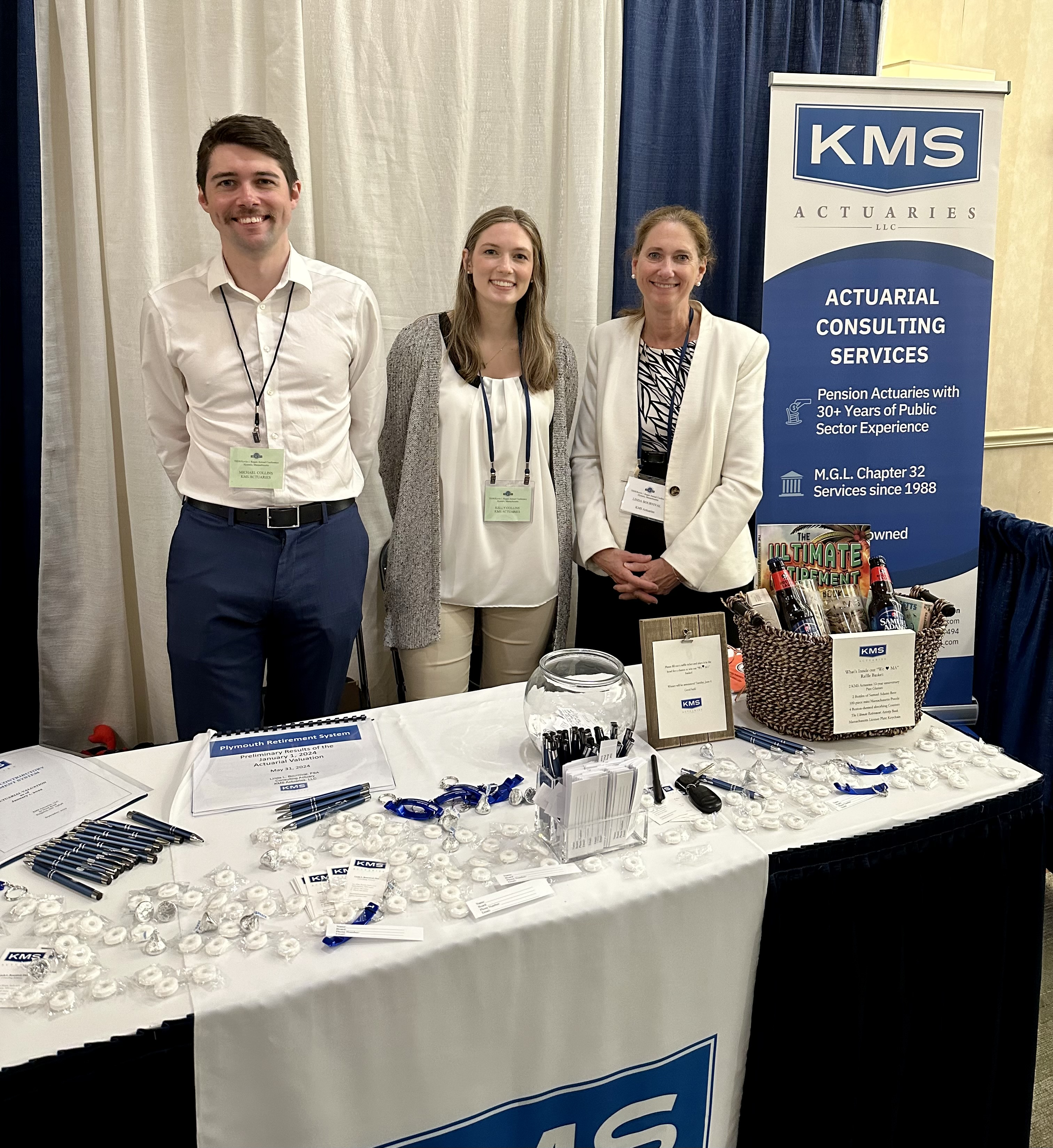 Michael C., Kelly C., and KMS owner, Linda B. at the MACRS 2024 TEDS & Annual Conference, June 2024.